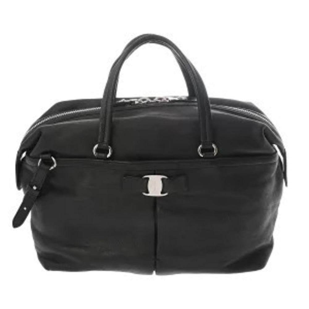 Salvatore Ferragamo handbag black calfskin bag
